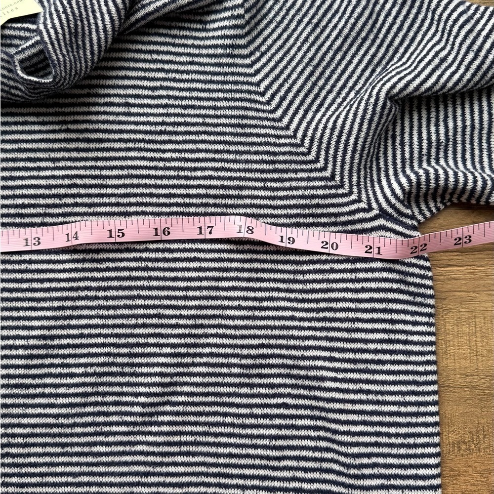 Moth Anthropologie Navy White Stripe Margate Mock Neck Pocket Tunic NWT Large - Picture 4 of 7